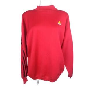 Vintage Adidas Logo Embroidered Mock Neck Sweatshirt Size Large